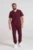 Spodnie medyczne joggery męskie - Sokrates - Cranberry - KangooSoft Premium
