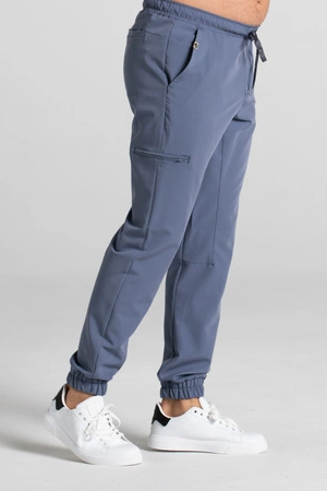Spodnie medyczne joggery męskie - Sokrates - Pacific blue - KangooSoft Premium