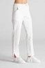 Eleganckie spodnie medyczne damskie z rozcięciem - Esther - Feather white - Kangoomed by Emily