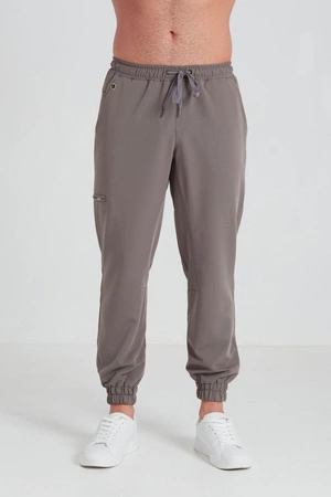 Spodnie medyczne joggery męskie - Sokrates - Cocoa brown