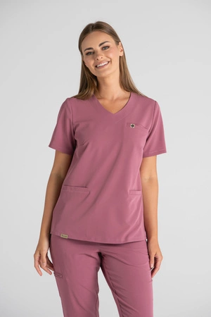 Bluza medyczna damska Merit - Dusty pink - KangooSoft Premium