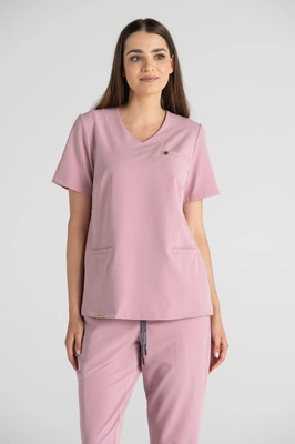 Bluza medyczna damska Merit - Blush pink - KangooSoft Premium