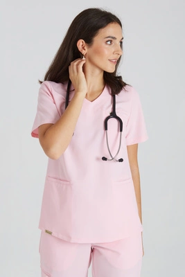 Bluza medyczna damska - Merit - Bubble gum