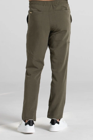 Spodnie medyczne proste męskie - Sokrates - Olive melange - KangooSoft Premium