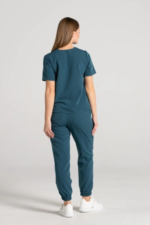 Krótka bluza medyczna damska Florence - Ocean blue - KangooSoft