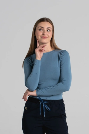 Longsleeve medyczny damski - Light blue - Bamboo collection