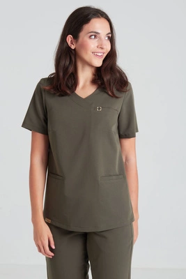 Bluza medyczna damska - Merit - Dark olive