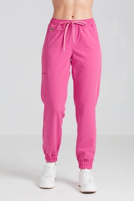 Spodnie medyczne joggery damskie - Merit - Hot pink