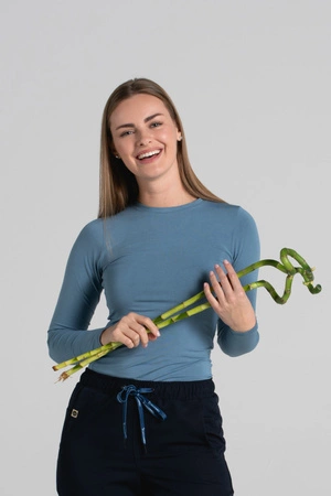 Longsleeve medyczny damski - Light blue - Bamboo collection