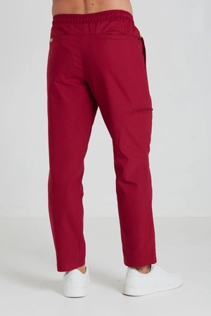 Spodnie medyczne proste męskie - Sokrates - Classic burgundy - KangooNature