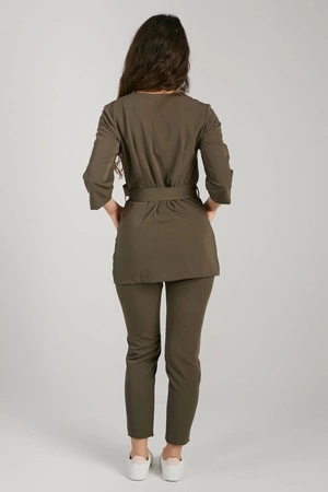 Tunika medyczna damska - rękaw 3/4 - Dark olive