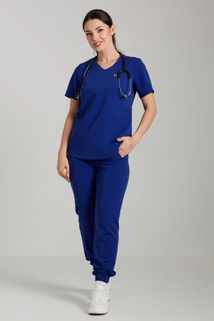 Spodnie medyczne joggery damskie - Merit - Royal blue