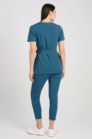 Spodnie medyczne przylegające damskie - Ocean blue