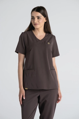 Bluza medyczna damska Merit - Chocolate chip - KangooSoft Premium