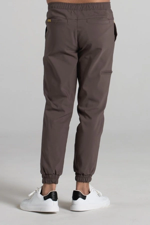 Spodnie medyczne joggery męskie - Sokrates - Walnut brown - KangooNature