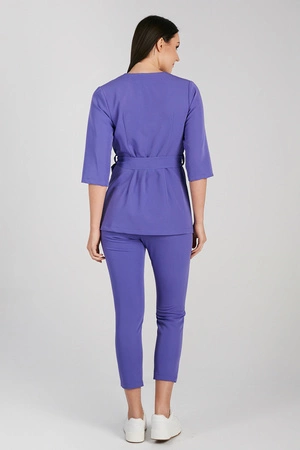 Spodnie medyczne przylegające damskie - Atomic berry