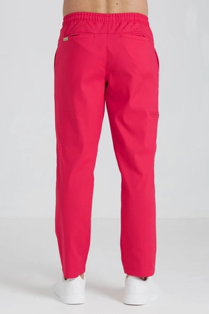 Spodnie medyczne proste męskie - Sokrates - Bold red - KangooNature