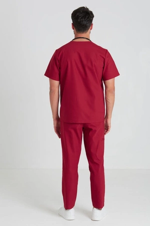 Spodnie medyczne proste męskie - Sokrates - Classic burgundy - KangooNature