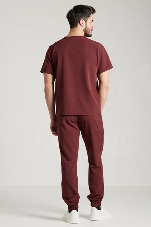 Spodnie medyczne joggery męskie - Sokrates - Sangria